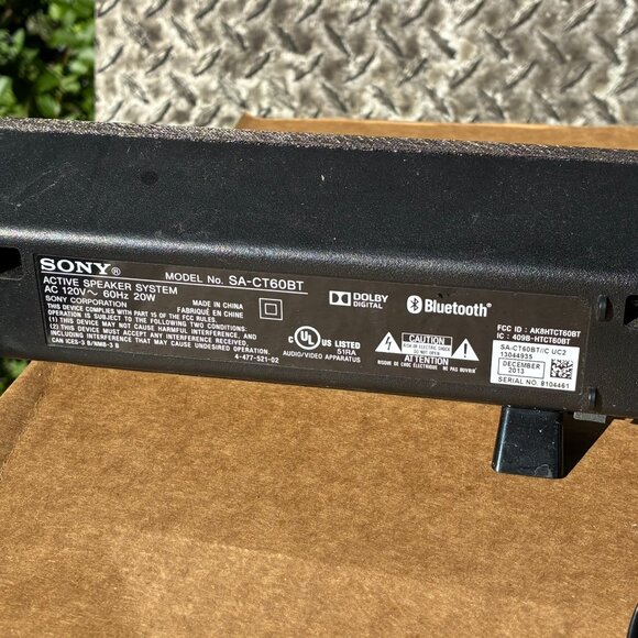 Sony SA-CT60BT Dolby Digital 37" Sound Bar With Remote - Picture 4 of 4
